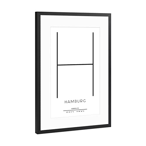artboxONE Poster mit Rahmen Schwarz (Metallic) 45x30 cm Abstract Hamburg von Boris Draschoff - gerahmtes Poster von artboxONE