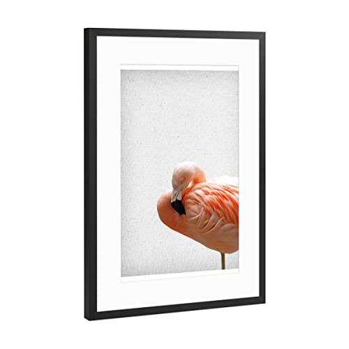 artboxONE Poster mit Rahmen Schwarz (Metallic) 60x40 cm Flamingo 09" von FroileinJuno - gerahmtes Poster von artboxONE