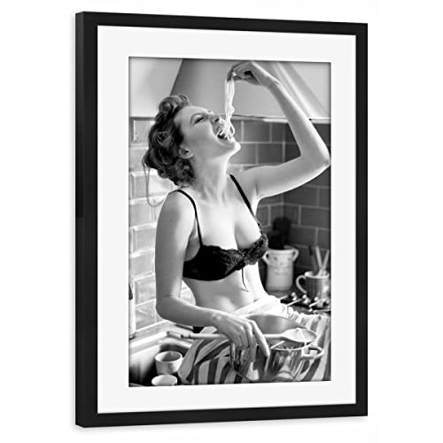 artboxONE Poster mit Rahmen schwarz 60x40 cm Spaghetti Lover von AB1 Edition - gerahmtes Poster artboxONE Poster mit Rahmen schwarz 60x40 cm Spaghetti Lover von AB1 Edition - gerahmtes Poster von artboxONE