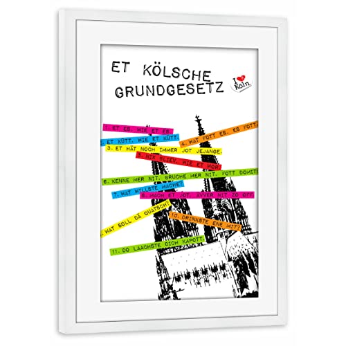 artboxONE Poster mit Rahmen weiß 30x20 cm KÖLSCHE GRUNDGESETZ von KoenigReich - gerahmtes Poster artboxONE Poster mit Rahmen weiß 30x20 cm KÖLSCHE GRUNDGESETZ von KoenigReich - gerahmtes Poster von artboxONE