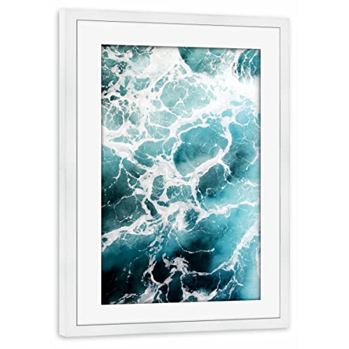 artboxONE Poster mit Rahmen weiß 30x20 cm Trend Foam Ocean von FroileinJuno - gerahmtes Poster von artboxONE