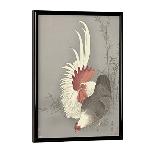 artboxONE Poster mit schwarzem Rahmen 18x13 cm Natur Hahn und Huhn - Bild hahn hahn Huhn von artboxONE