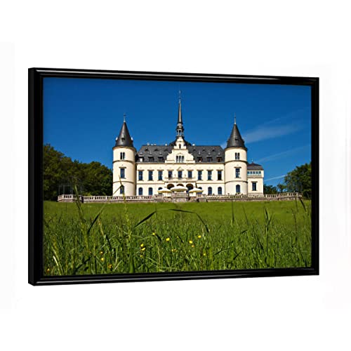 artboxONE Poster mit schwarzem Rahmen 18x13 cm Natur Schloss Ralswiek - Bild Schloss blau Himmel von artboxONE