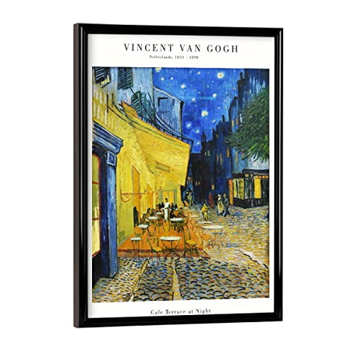 artboxONE Poster mit schwarzem Rahmen 18x13 cm Städte Van Gogh - Caféterrasse am Abend - Bild Van Gogh von artboxONE