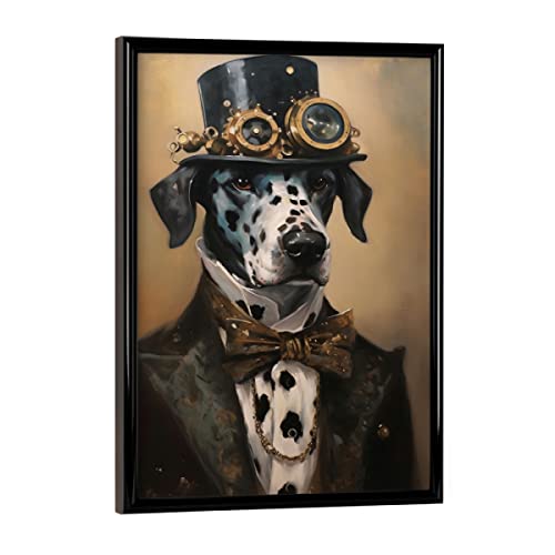 artboxONE Poster mit schwarzem Rahmen 18x13 cm Tiere Steampunk Dalmatiner - Bild Hund Dalmatiner Gentleman von artboxONE