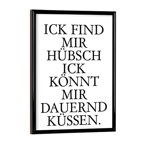 artboxONE Poster mit schwarzem Rahmen 18x13 cm Typografie Ick find Mir hübsch! Berlinbild - Bild Berlin von artboxONE