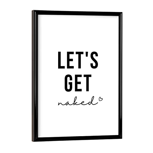 artboxONE Poster mit schwarzem Rahmen 18x13 cm Typografie Lets Get Naked - Oh La La - Bild Lets get Naked von artboxONE