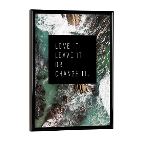 artboxONE Poster mit schwarzem Rahmen 18x13 cm Typografie Love it - Rocks - Bild Love it Leave it or Change it von artboxONE