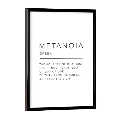 artboxONE Poster mit schwarzem Rahmen 18x13 cm Typografie Metanoia Definition - Bild metanoia Change Definition von artboxONE