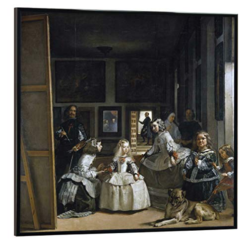 artboxONE Poster mit schwarzem Rahmen 20x20 cm Tiere Las Meninas (The Maids of Honour) - Bild Diego Velazquez von artboxONE