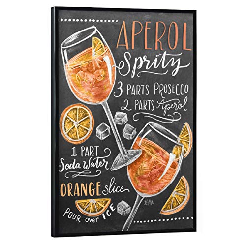 artboxONE Poster mit schwarzem Rahmen 30x20 cm Cocktails Typografie Aperolspritz - Bild Aperolspritz von artboxONE