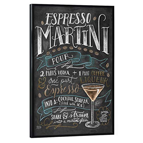 artboxONE Poster mit schwarzem Rahmen 30x20 cm Cocktails Typografie Espresso Martini - Bild espressomartini von artboxONE