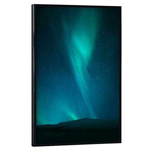 artboxONE Poster mit schwarzem Rahmen 30x20 cm Natur Arktische Nacht - Bild nordlichter von artboxONE