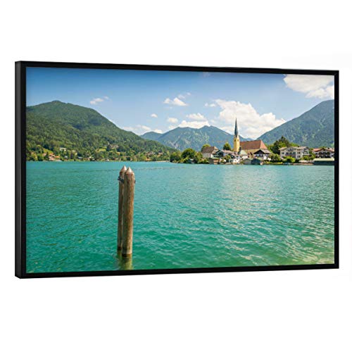 artboxONE Poster mit schwarzem Rahmen 30x20 cm Natur Sommer am Tegernsee - Bild tegernsee Bayern Berge von artboxONE