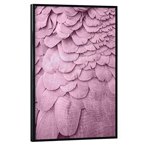 artboxONE Poster mit schwarzem Rahmen 30x20 cm Prints & Kunstdrucke Tiere Rosé Feathers - Bild Feder Feathers Feder von artboxONE