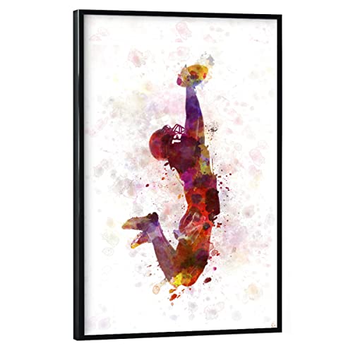 artboxONE Poster mit schwarzem Rahmen 30x20 cm Sport American Football Player - Bild Full Length Adults African von artboxONE