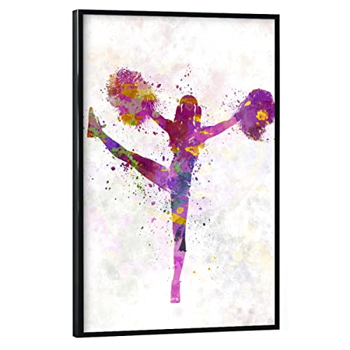artboxONE Poster mit schwarzem Rahmen 30x20 cm Sport Young Cheerleader in Watercolor-e - Bild Cheerleader von artboxONE