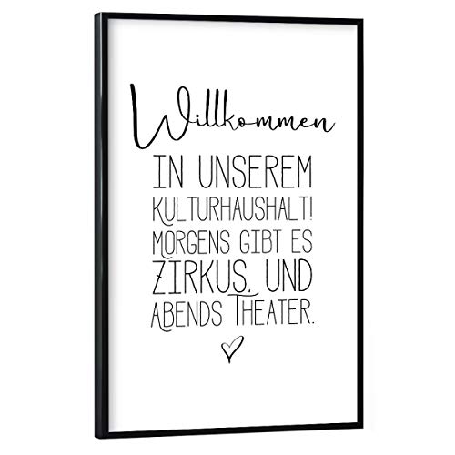 artboxONE Poster mit schwarzem Rahmen 30x20 cm Typografie Kulturhaushalt - Bild Typografie eingangsbereich Familie von artboxONE