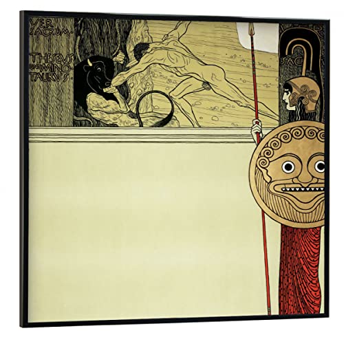 artboxONE Poster mit schwarzem Rahmen 40x40 cm Typografie Plakat 1. Wiener Secession - Bild Gustav Klimt von artboxONE