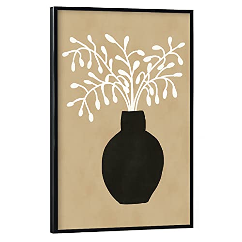 artboxONE Poster mit schwarzem Rahmen 45x30 cm Floral MID Century MODERN VASE - Bild Abstract Art Abstract Shape Boho von artboxONE