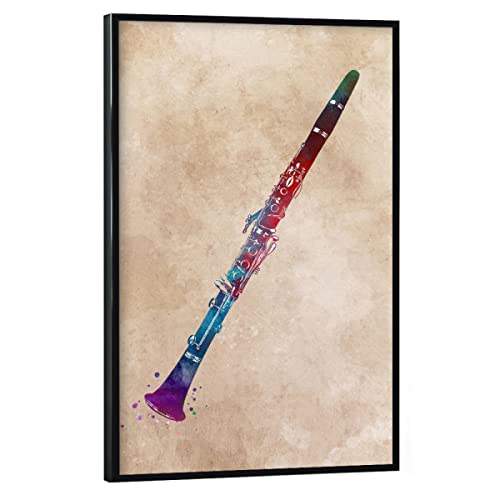 artboxONE Poster mit schwarzem Rahmen 45x30 cm Musik Clarinet Music Instrument - Bild Clarinet Instrument Jazz von artboxONE