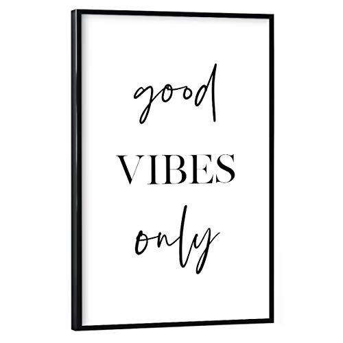 artboxONE Poster mit schwarzem Rahmen 45x30 cm Typografie Good Vibes Only Typography - Bild Good Vibes only von artboxONE