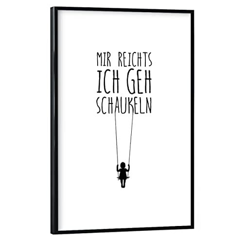 artboxONE Poster mit schwarzem Rahmen 45x30 cm Typografie Schaukeln - Bild Typo Schaukel Typo von artboxONE