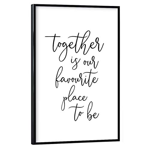 artboxONE Poster mit schwarzem Rahmen 45x30 cm Typografie Together - Bild Together Quote von artboxONE