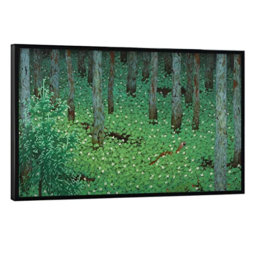 artboxONE Poster mit schwarzem Rahmen 60x40 cm Natur Japanischer Wald - Bild Mori bildende Kunst bildmaterial von artboxONE