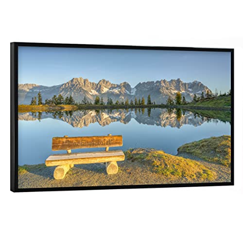 artboxONE Poster mit schwarzem Rahmen 60x40 cm Natur Lieblingsplatzl Wilder Kaiser - Bild österreich von artboxONE