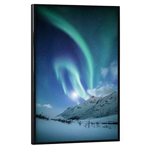 artboxONE Poster mit schwarzem Rahmen 60x40 cm Natur Nordlicht - Bild nordlicht nordlicht polarlicht von artboxONE