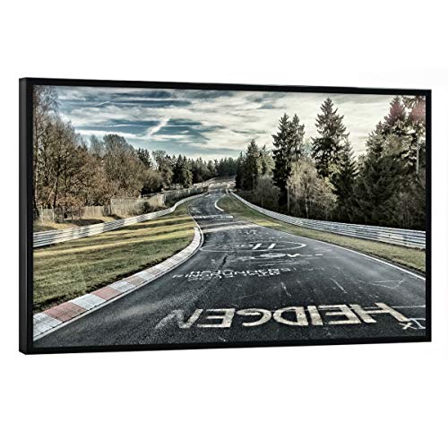 artboxONE Poster mit schwarzem Rahmen 60x40 cm Sport/Motorsport Fahrbahn in Kreide - Bild Nordschleife von artboxONE