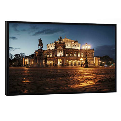 artboxONE Poster mit schwarzem Rahmen 60x40 cm Städte Semperoper - Bild semperoper Blaue Stunde Building artboxONE Poster mit schwarzem Rahmen 60x40 cm Städte Semperoper - Bild semperoper Blaue Stunde Building von artboxONE