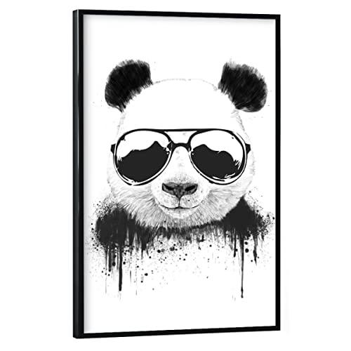 artboxONE Poster mit schwarzem Rahmen 60x40 cm Tiere Cool Panda - Bild Panda Graffiti Panda von artboxONE
