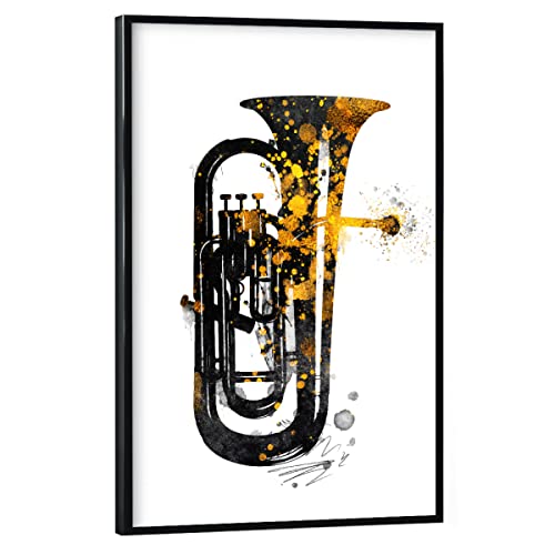 artboxONE Poster mit schwarzem Rahmen 75x50 cm Musik Music Euphonium - Bild Instrument abstrakt Euphonium von artboxONE