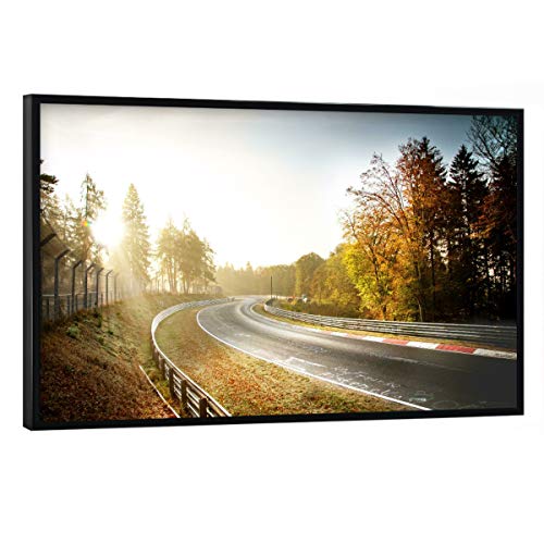 artboxONE Poster mit schwarzem Rahmen 90x60 cm Natur Guten Morgen Rennstrecke - Bild Sonne car Landscape artboxONE Poster mit schwarzem Rahmen 90x60 cm Natur Guten Morgen Rennstrecke - Bild Sonne car Landscape von artboxONE