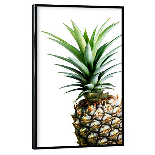 artboxONE Poster mit schwarzem Rahmen 90x60 cm Natur Pineapple Colour - Bild Tropisch Ananas Ananas von artboxONE