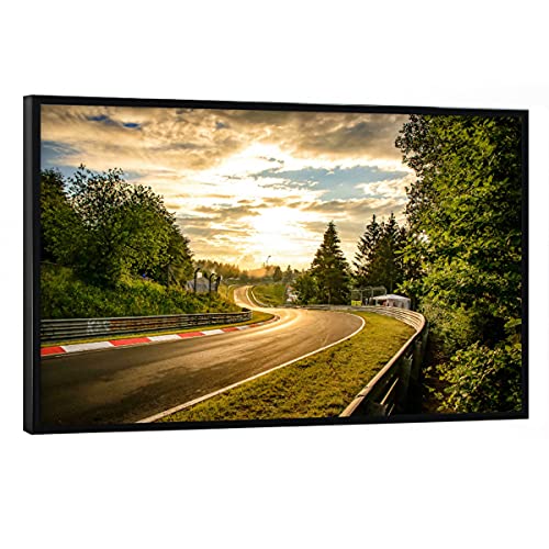 artboxONE Poster mit schwarzem Rahmen 90x60 cm Natur Sonnenuntergang an der Rennstrecke - Bild nürburrging Auto cat artboxONE Poster mit schwarzem Rahmen 90x60 cm Natur Sonnenuntergang an der Rennstrecke - Bild nürburrging Auto cat von artboxONE