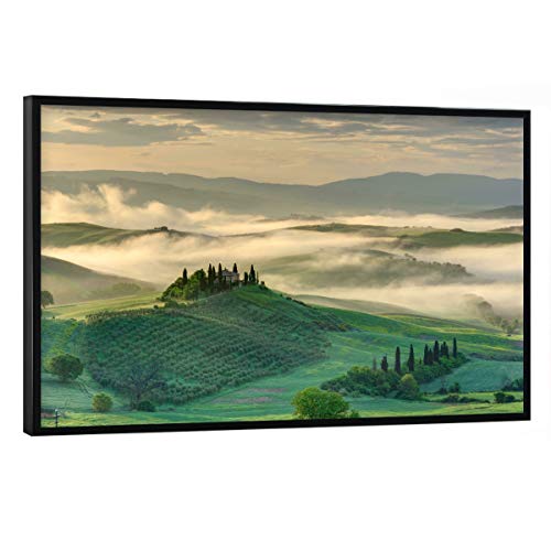 artboxONE Poster mit schwarzem Rahmen 90x60 cm Natur & Naturfotografie Natur Morgennebel in der Toskana - Bild toskana artboxONE Poster mit schwarzem Rahmen 90x60 cm Natur & Naturfotografie Natur Morgennebel in der Toskana - Bild toskana von artboxONE