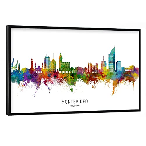 artboxONE Poster mit schwarzem Rahmen 90x60 cm Städte Montevideo Skyline Uruguay txt - Bild Montevideo City Cityscape artboxONE Poster mit schwarzem Rahmen 90x60 cm Städte Montevideo Skyline Uruguay txt - Bild Montevideo City Cityscape von artboxONE