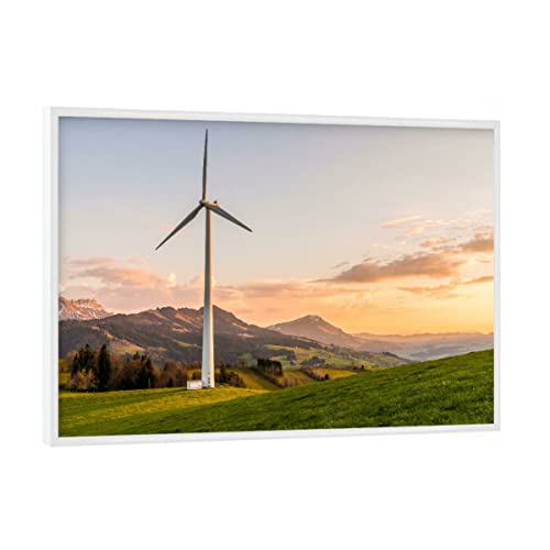 artboxONE Poster mit weißem Rahmen 18x13 cm Natur Windrad/Windenergie - Bild windrad Himmel Landschaft von artboxONE
