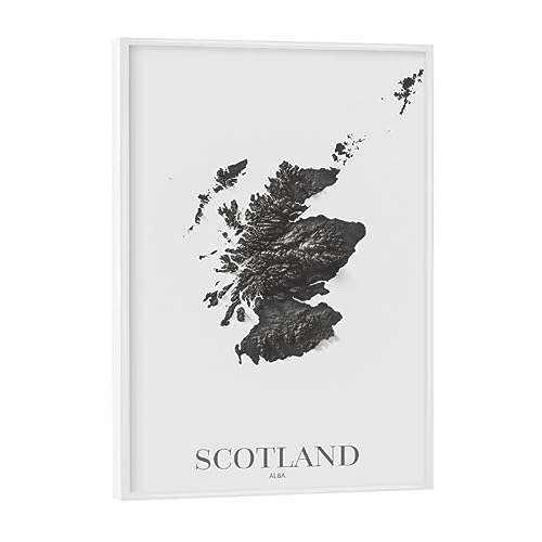 artboxONE Poster mit weißem Rahmen 18x13 cm Städte Schottland 3D-Karte - SW - Bild schottland Edinburgh-Karte Glasgow von artboxONE