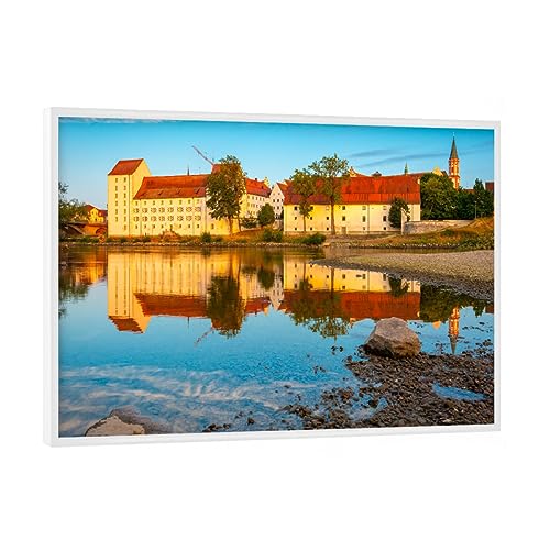 artboxONE Poster mit weißem Rahmen 18x13 cm Städte Sommerabend in Straubing - Bild straubing Deutschland Donau von artboxONE