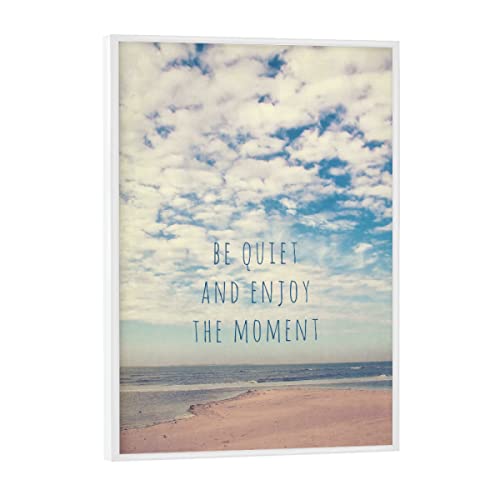 artboxONE Poster mit weißem Rahmen 18x13 cm Typografie Amrum Moments - Bild Strand Landschaft Meer von artboxONE