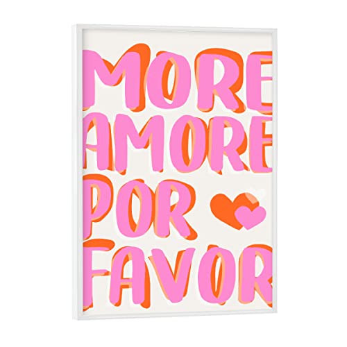 artboxONE Poster mit weiem Rahmen 18x13 cm Typografie Malou Studio-More Amore por Favore - Bild Spruch von artboxONE