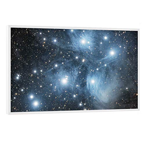 artboxONE Poster mit weißem Rahmen 30x20 cm Natur Die Plejaden - Messier 45" - Bild Astrofotografie Astronomie Galaxie von artboxONE