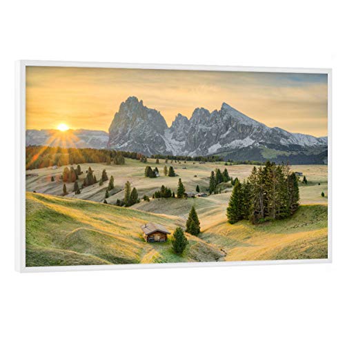 artboxONE Poster mit weißem Rahmen 30x20 cm Natur Goldener Herbst auf der Seiser ALM - Bild Alpe di siusi von artboxONE