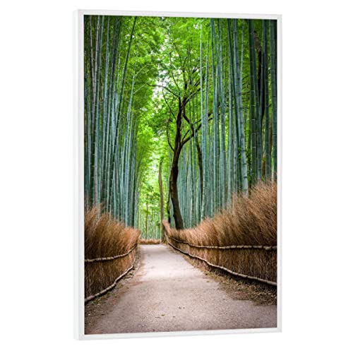 artboxONE Poster mit weißem Rahmen 30x20 cm Natur Natur Bambuswald in Arashiyama, Japan - Bild arashiyama Asien Bambus von artboxONE