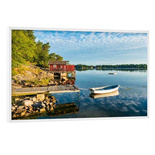 artboxONE Poster mit weißem Rahmen 30x20 cm Natur Schärengarten in Schweden - Bild schweden Boot Coast von artboxONE