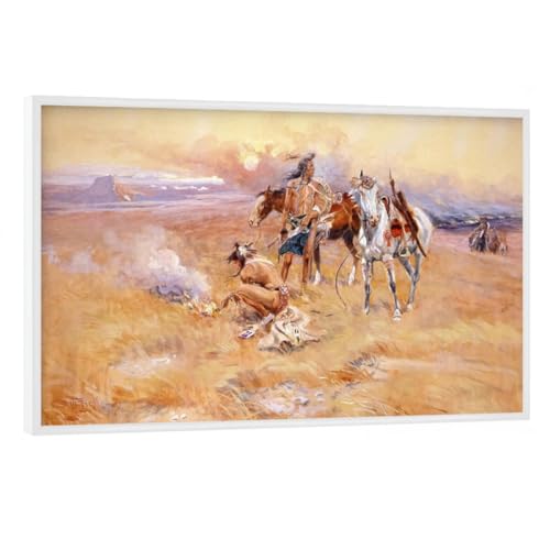 artboxONE Poster mit weißem Rahmen 30x20 cm Reise Western-Geschichte - Bild Charles Marion Russell Bereich berühmt von artboxONE